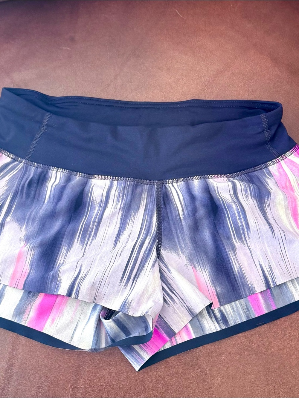 lululemon athletica Navy Waistband Multi-Print Athletic Shorts